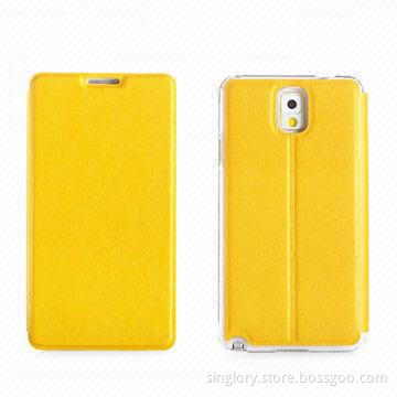 Ultra-slim Folio Leather Cases for Samsung Galaxy Note 3/N9000, OEM and ODM Orders Welcomed